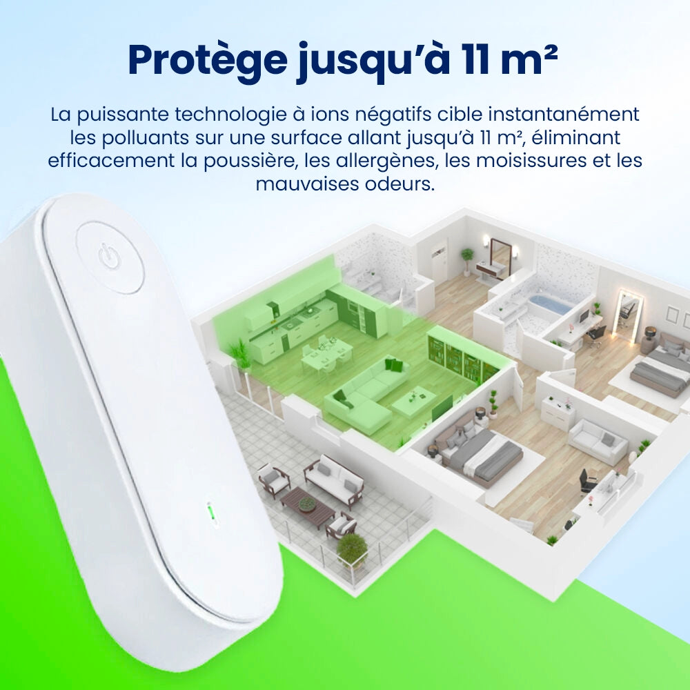 Purificateur d'air ionique | AuraShield